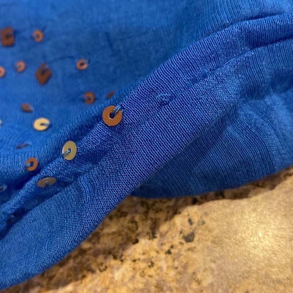 NWT Coldwater Creek Blue Sleeveless Top With Bling Large 14 - Picture 10 of 16